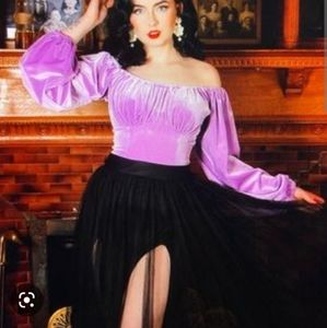 ISO Velvet Peasant Top